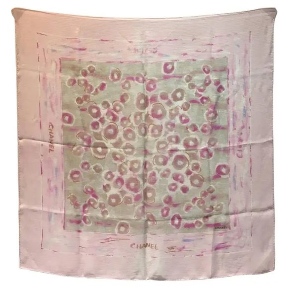 Chanel Sheer Pink Silk Scarf - Picture 1 of 7